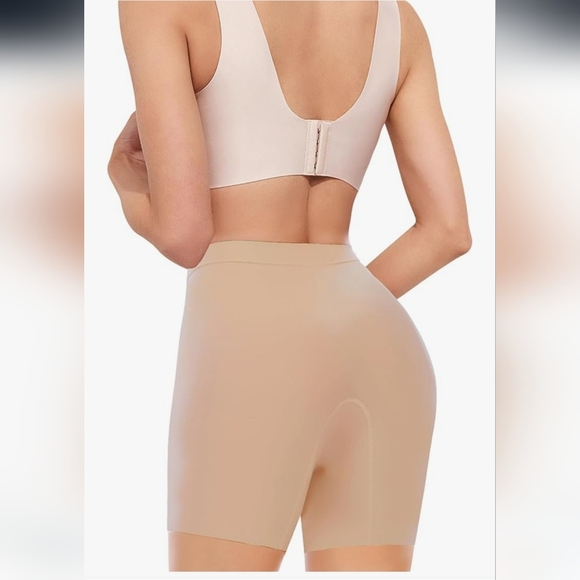 3 Pack Women's High-Waist Shaping Shorts - Beige - Picture 4 of 9